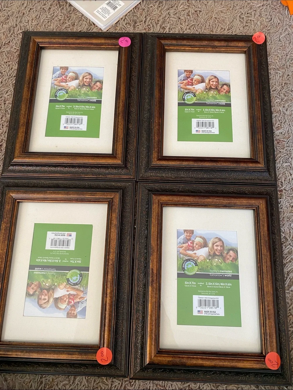4- Classic Ornate Brown Photo Frame Set - Home Accents (5x7)